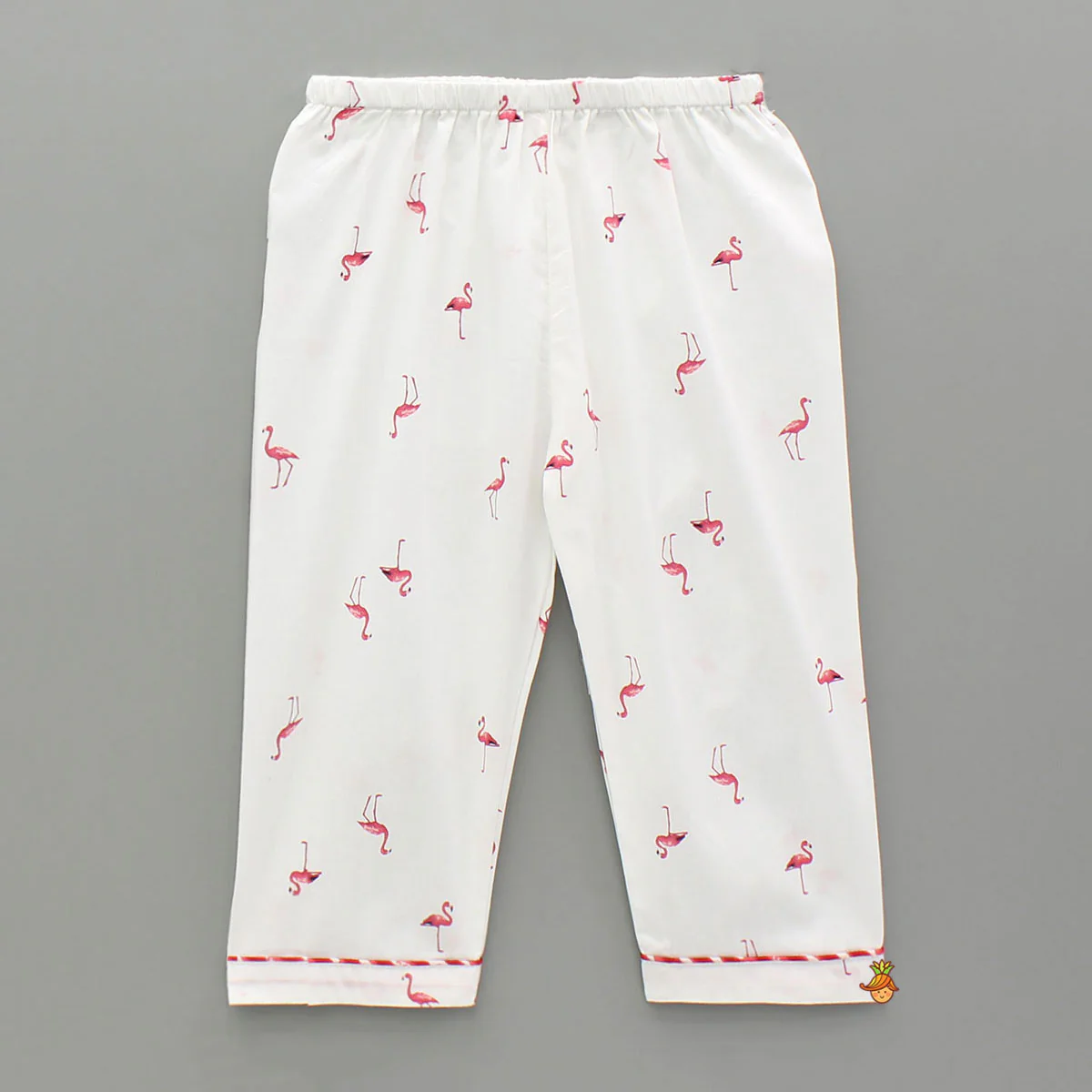 Flamingoes Printed Notch Collar Sleepwear - Image 4