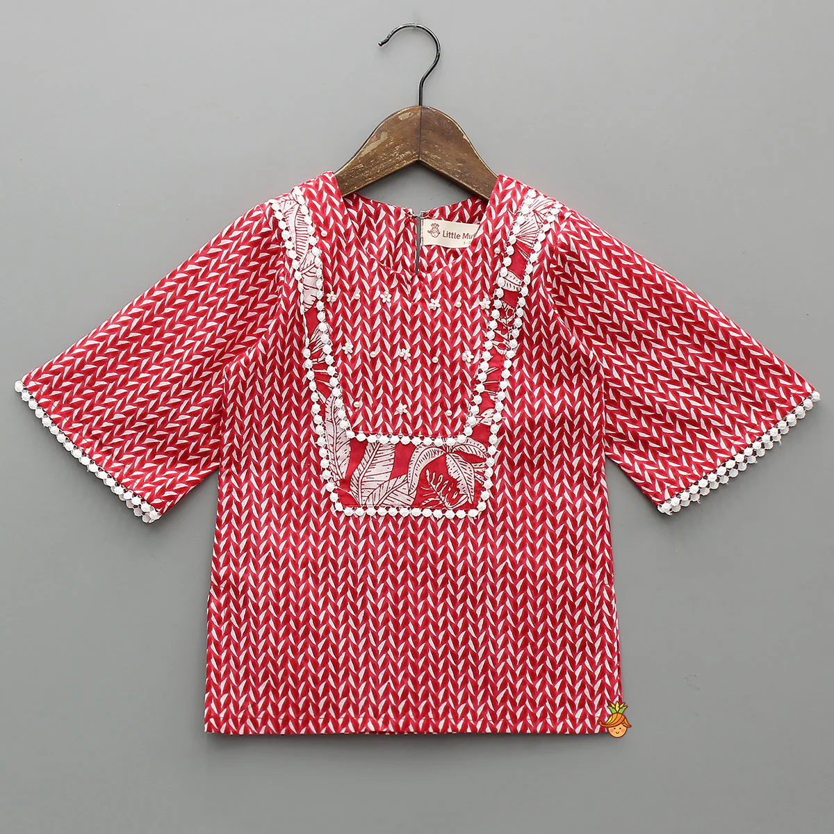 Flared Sleeves Printed Kurti And Pant - Image 3