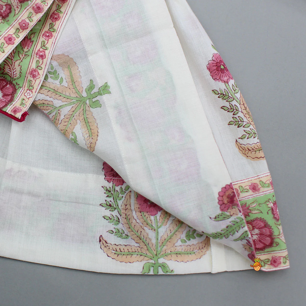 Floral Angarkha Kurti And Chevron Printed Tulip Pants - Image 5