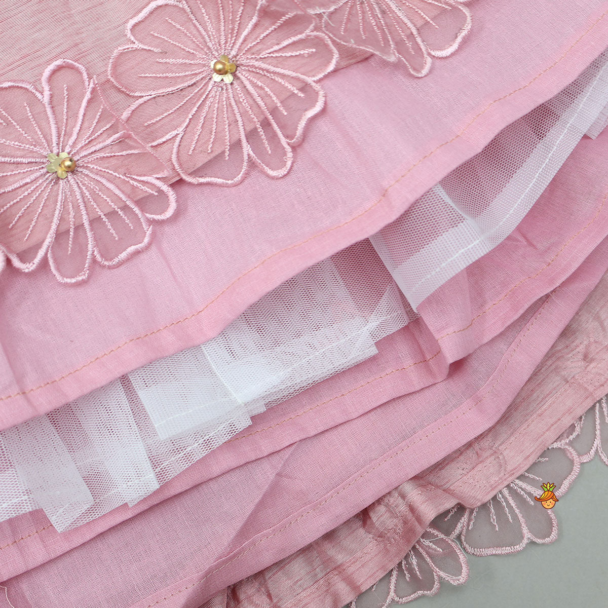 Floral Applique Work Elegant Top And Lehenga - Image 6