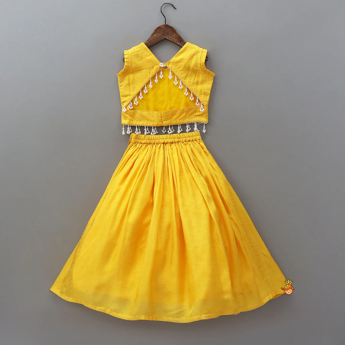 Floral Applique Work Top And Lehenga - Image 2