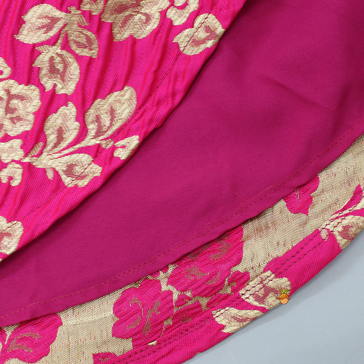 Floral Brocade Embroidered Pink Dress - Image 4