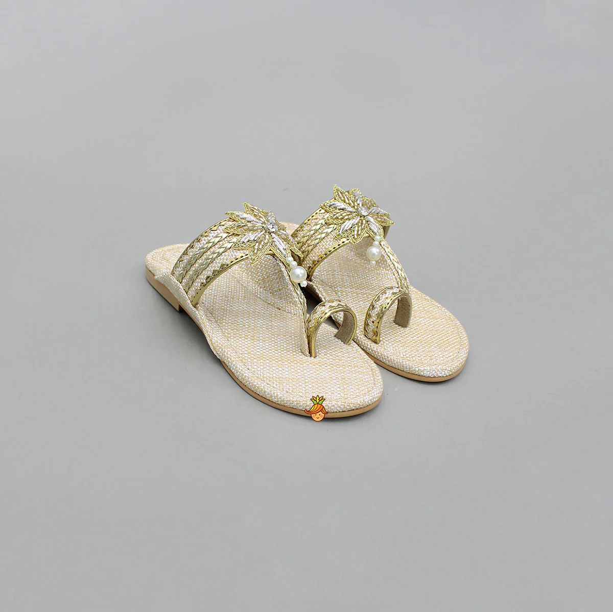 Floral Detailed Embellished Kolhapuri Flats