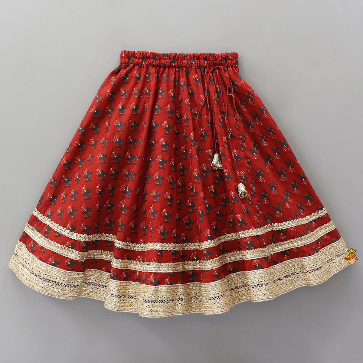 Floral Embellished Halter Neck Top And Lehenga - Image 4
