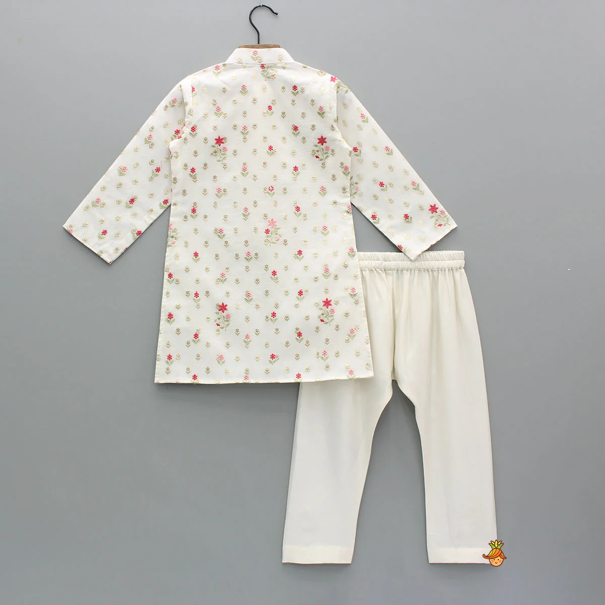 Floral Embroidered Kurta With Pyjama - Image 2