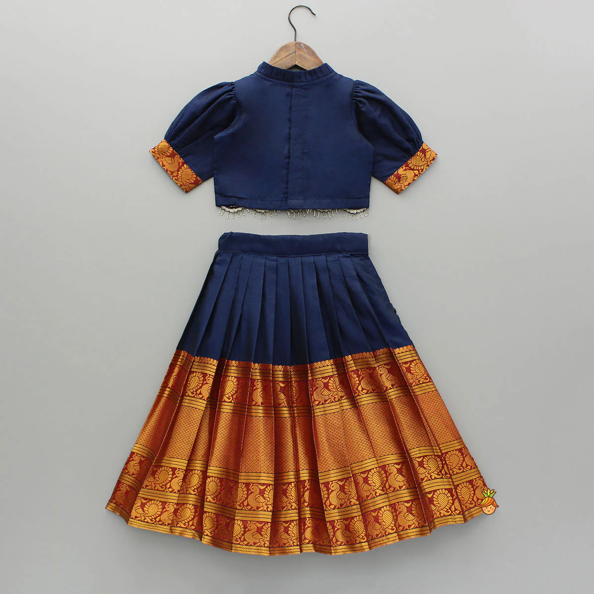 Floral Embroidered Top And Pleated Lehenga - Image 2