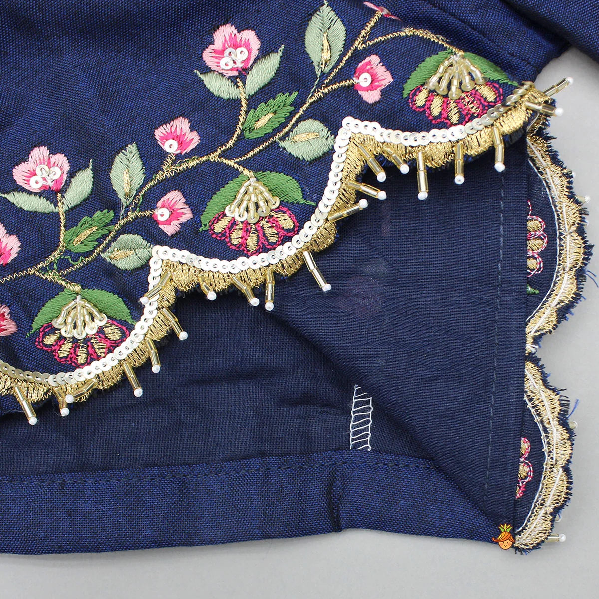 Floral Embroidered Top And Pleated Lehenga - Image 5