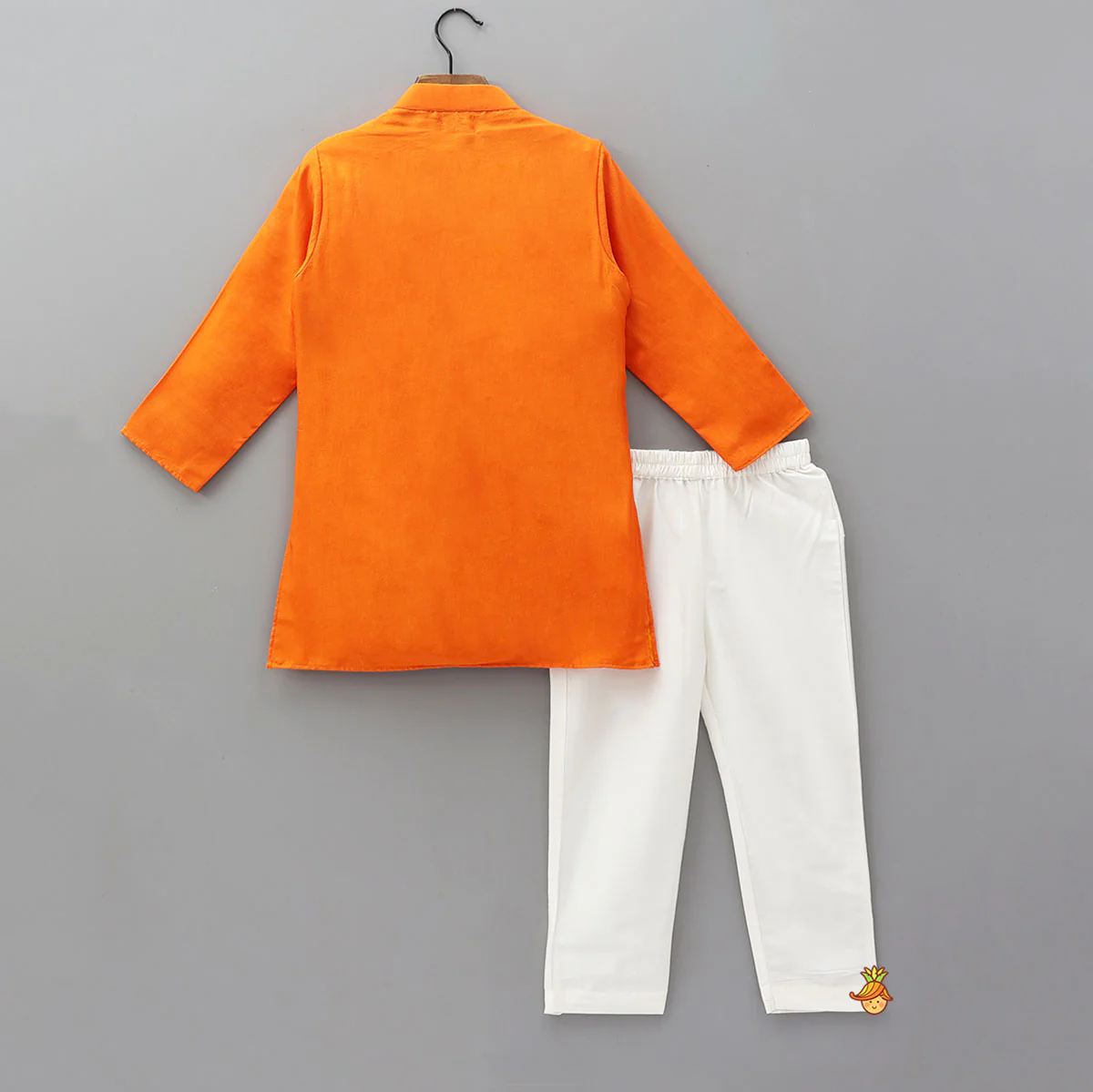 Floral Hand Embroidered Jacket Style Kurta With Pyjama - Image 2