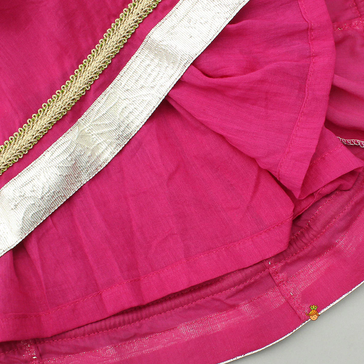Floral Lace-Work Ethnic Kurti And Printed Dhoti - Image 5