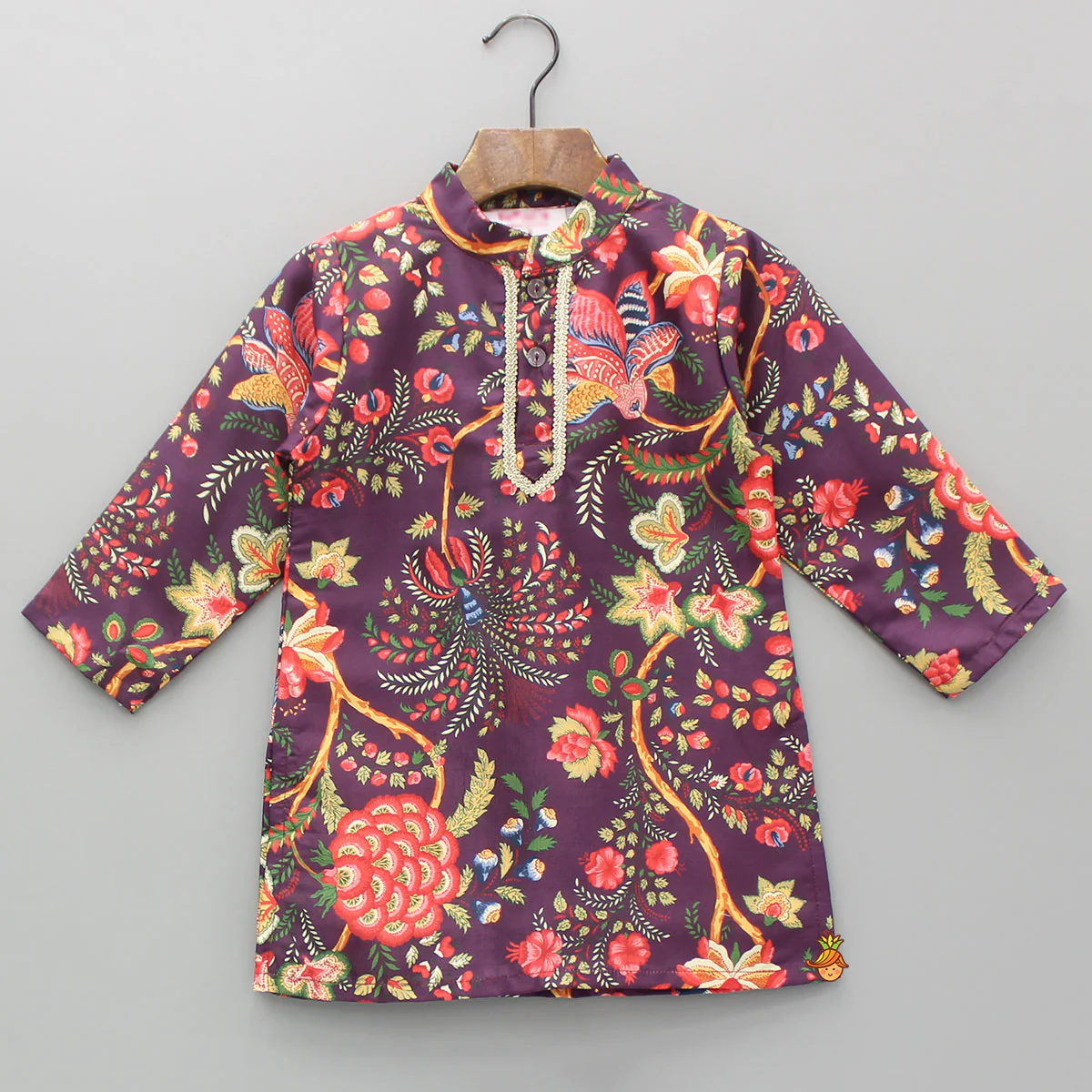 Floral Multicoloured Printed Kurta With Pyjama - Image 3