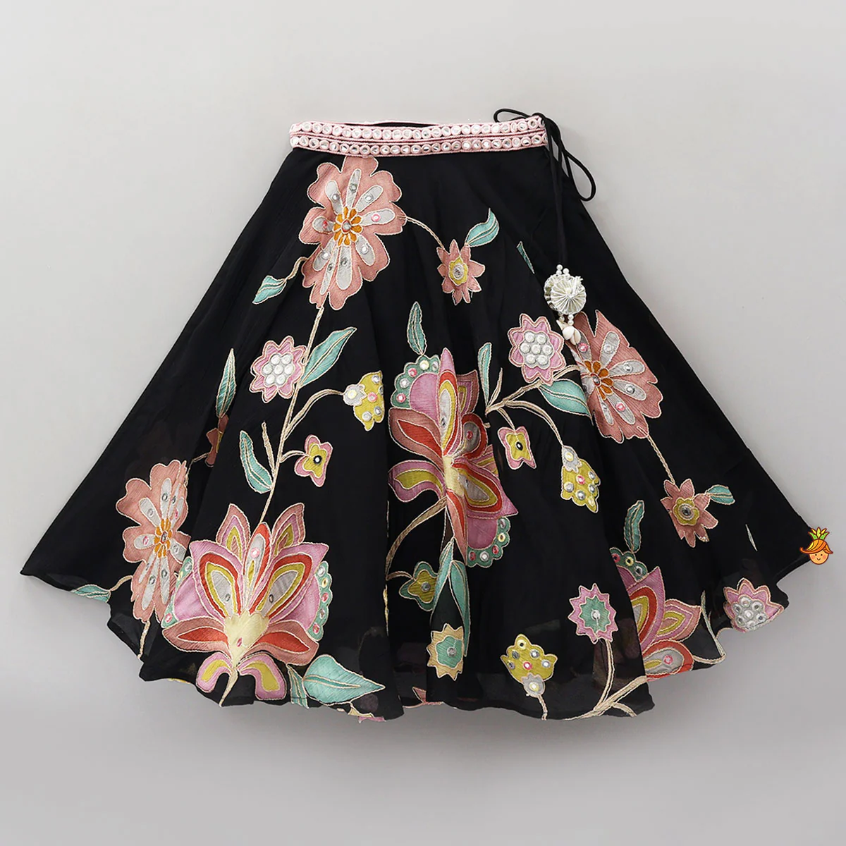 Floral Printed And Embroidered Top With Matching Lehenga And Organza Dupatta - Image 5