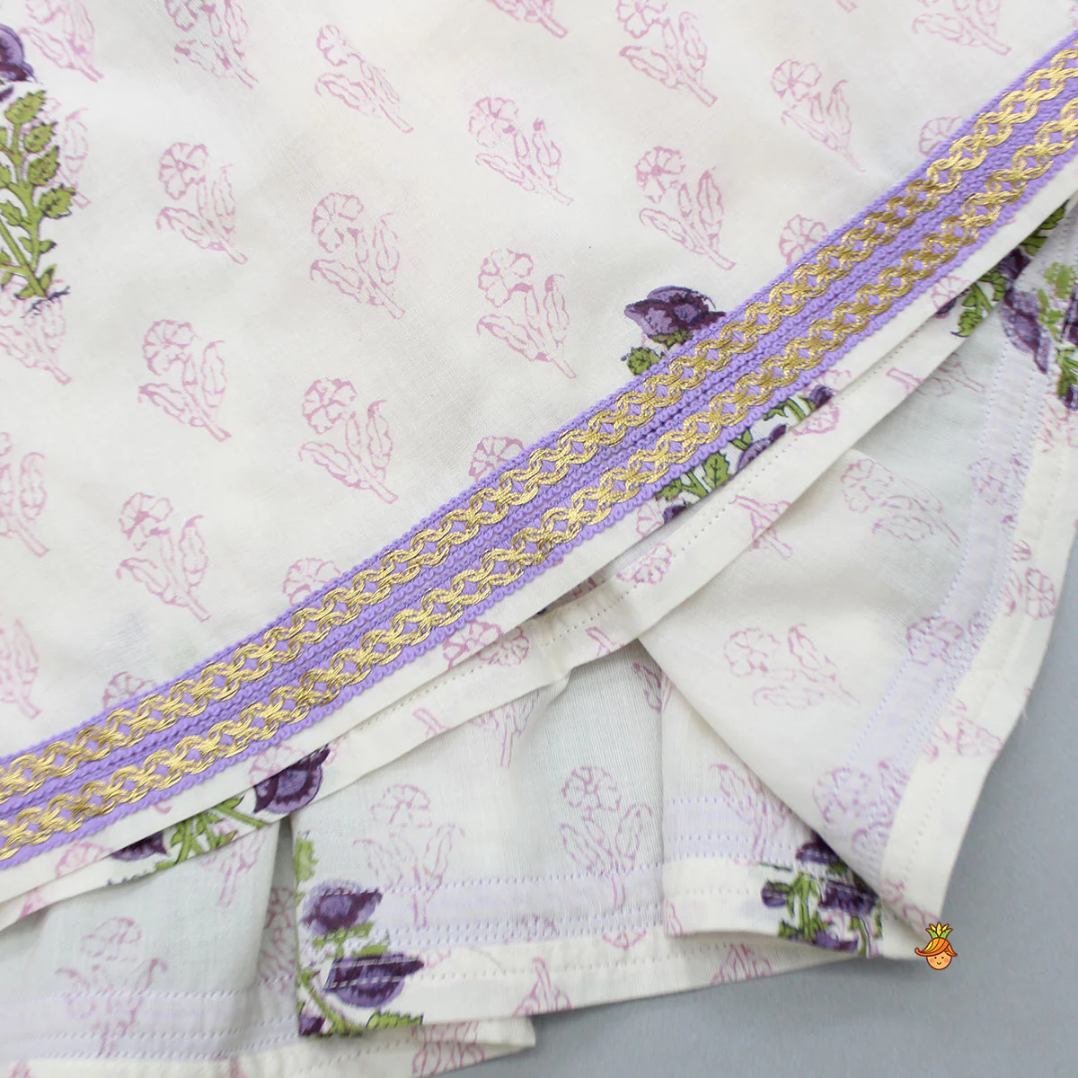 Floral Printed Angarkha Styled Kurti And Dhoti - Image 5