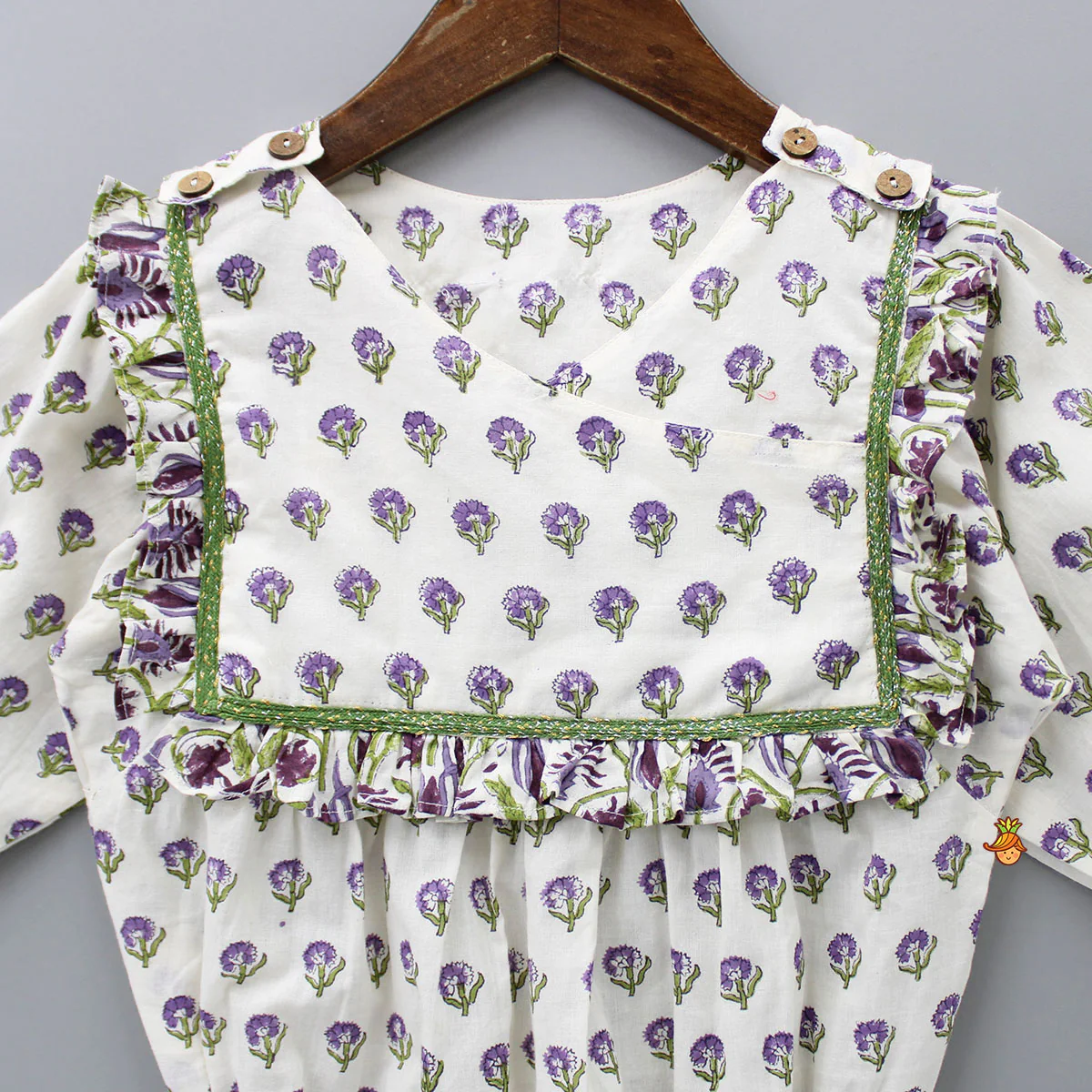 Floral Printed Bodysuit With Overlap Front - Image 3