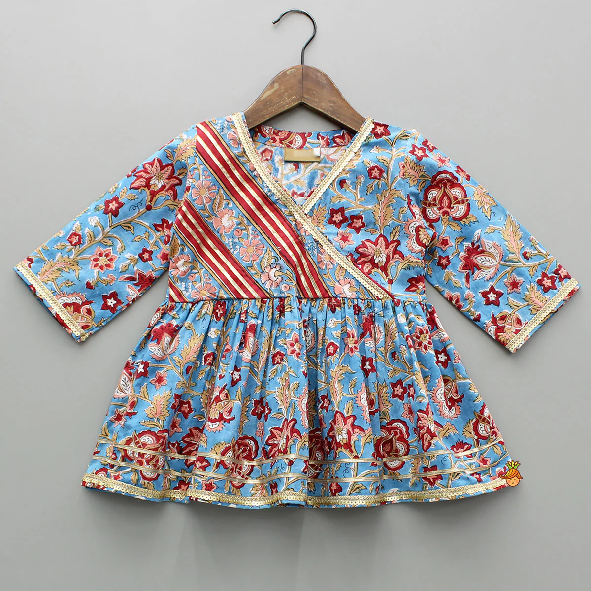 Floral Printed Embellished Top With Sharara And Dupatta - Image 4
