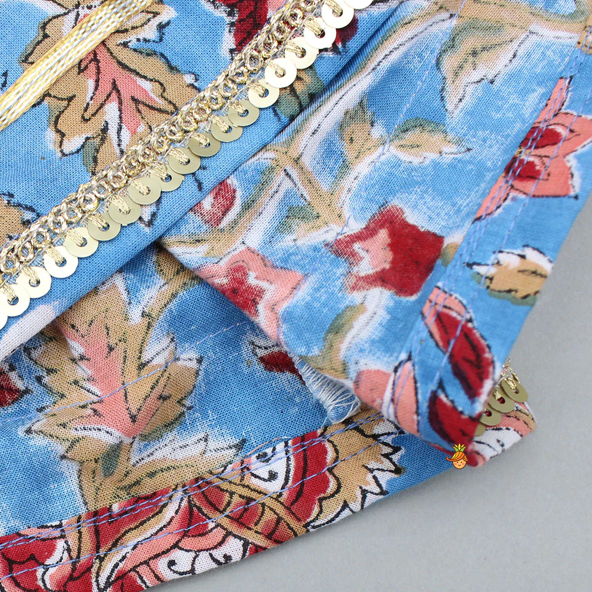 Floral Printed Embellished Top With Sharara And Dupatta - Image 6