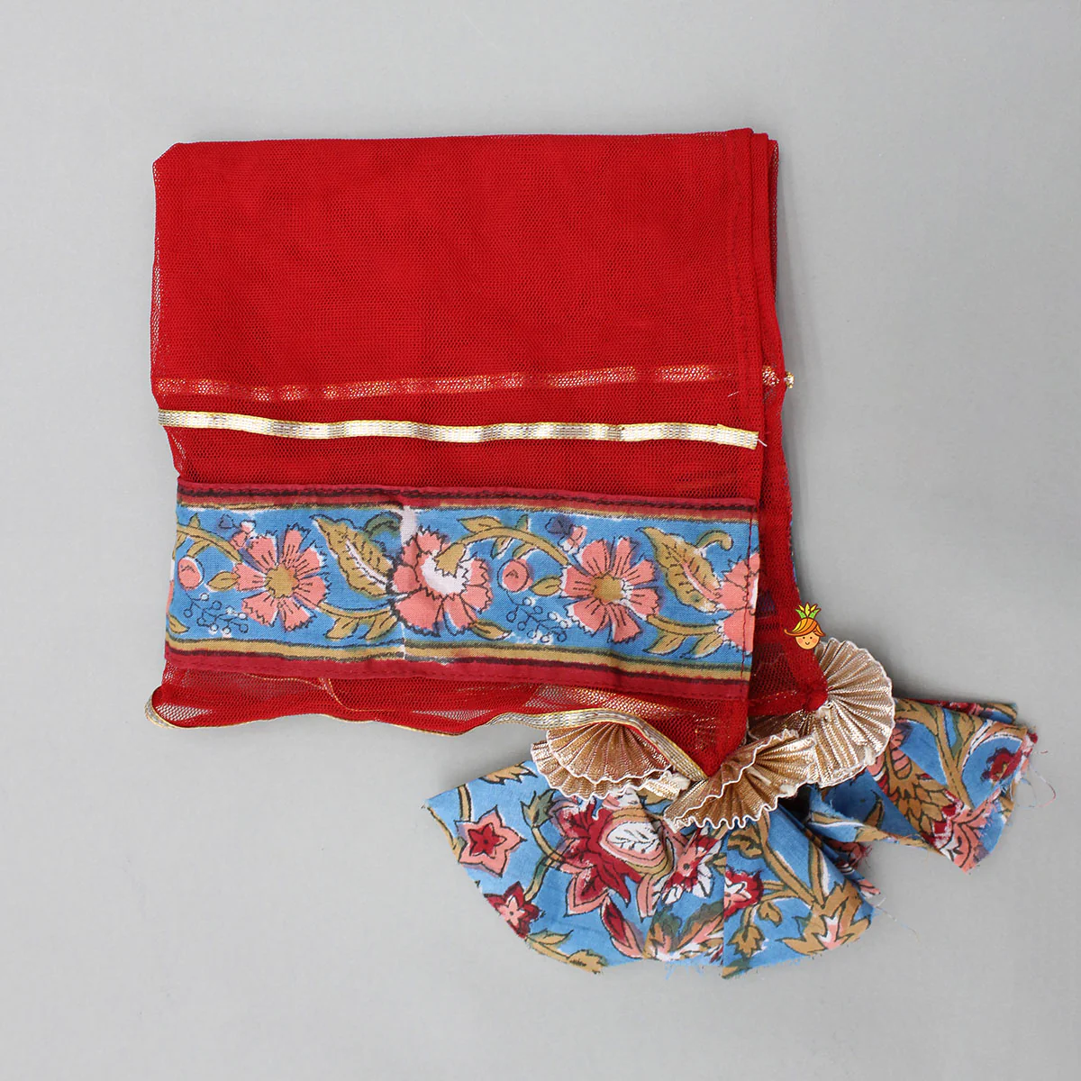 Floral Printed Embellished Top With Sharara And Dupatta - Image 7
