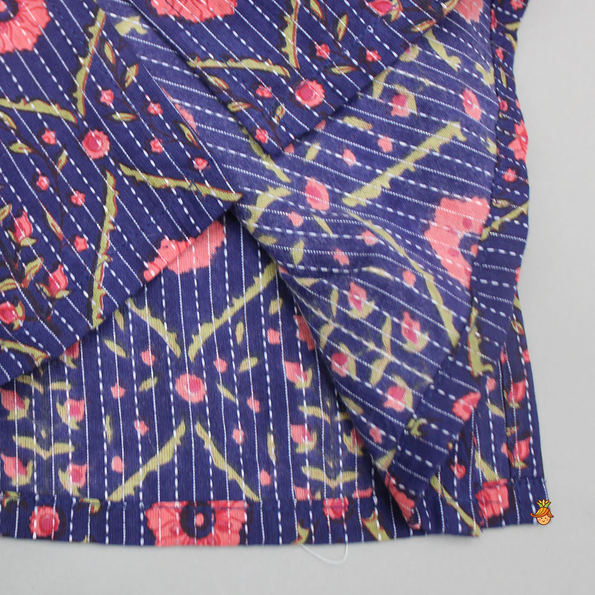 Floral Printed Kurta And Front Open Jacket With Pyjama - Image 7