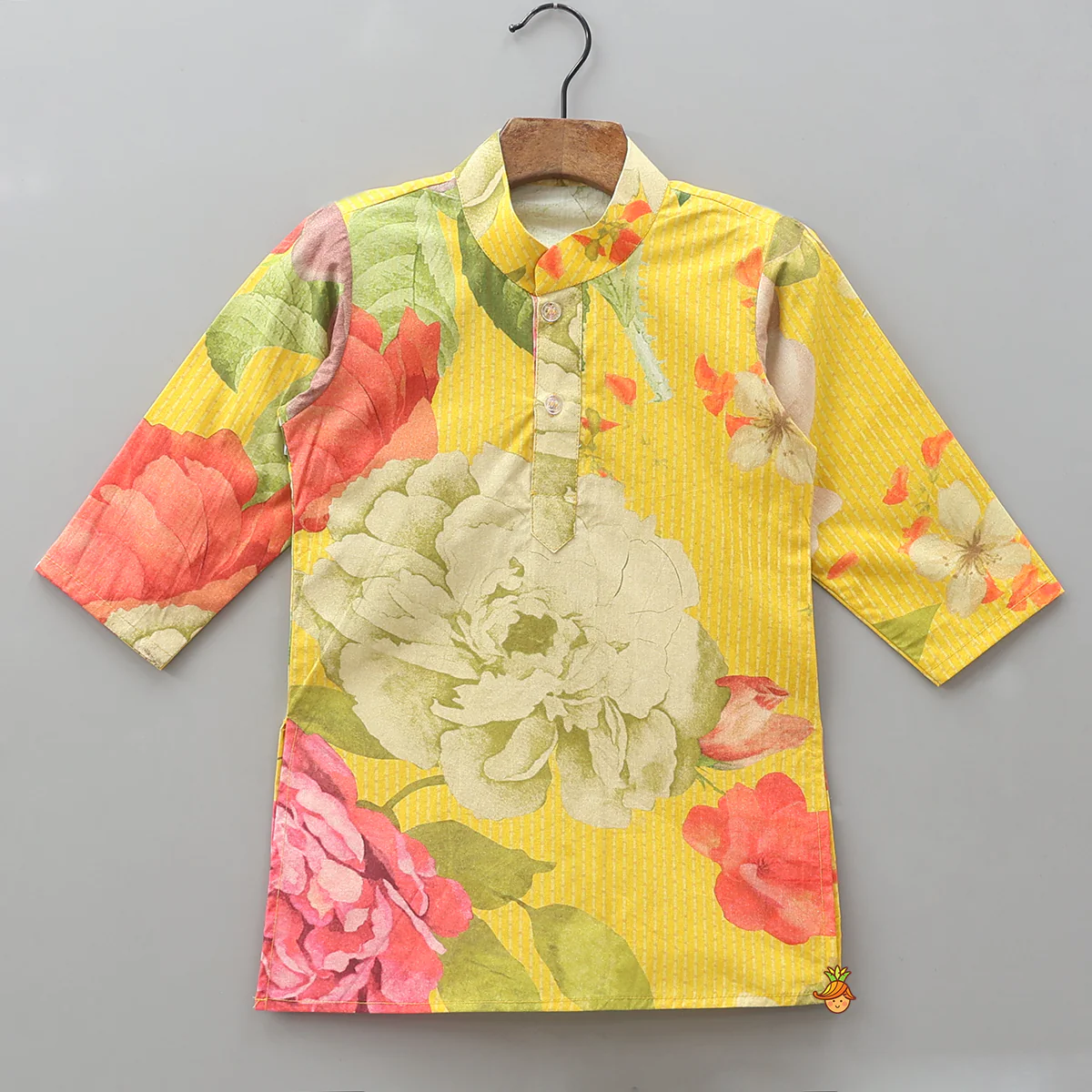 Floral Printed Kurta With Cut Dana Embroidered Jacket And Pyjama - Image 4