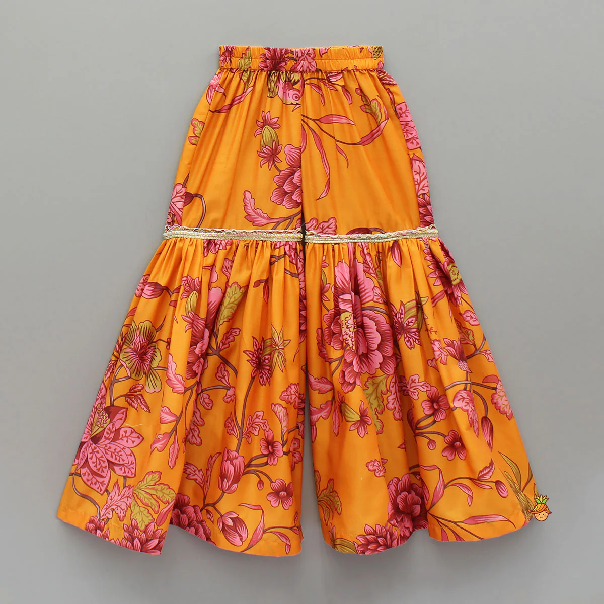 Floral Printed Kurti And Sharara With Dupatta - Image 5