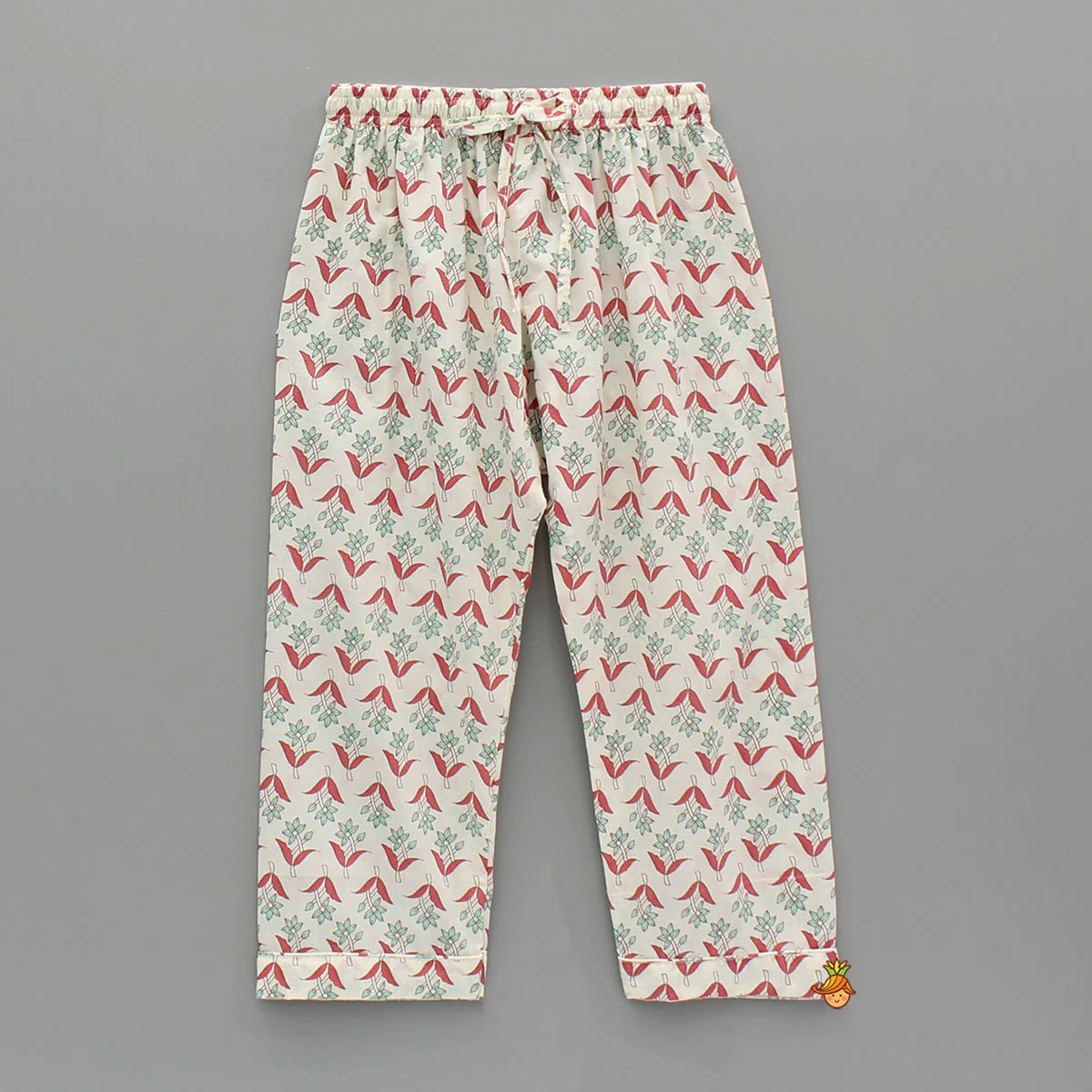 Floral Printed Notch Collar Top And Pyjama - Image 4