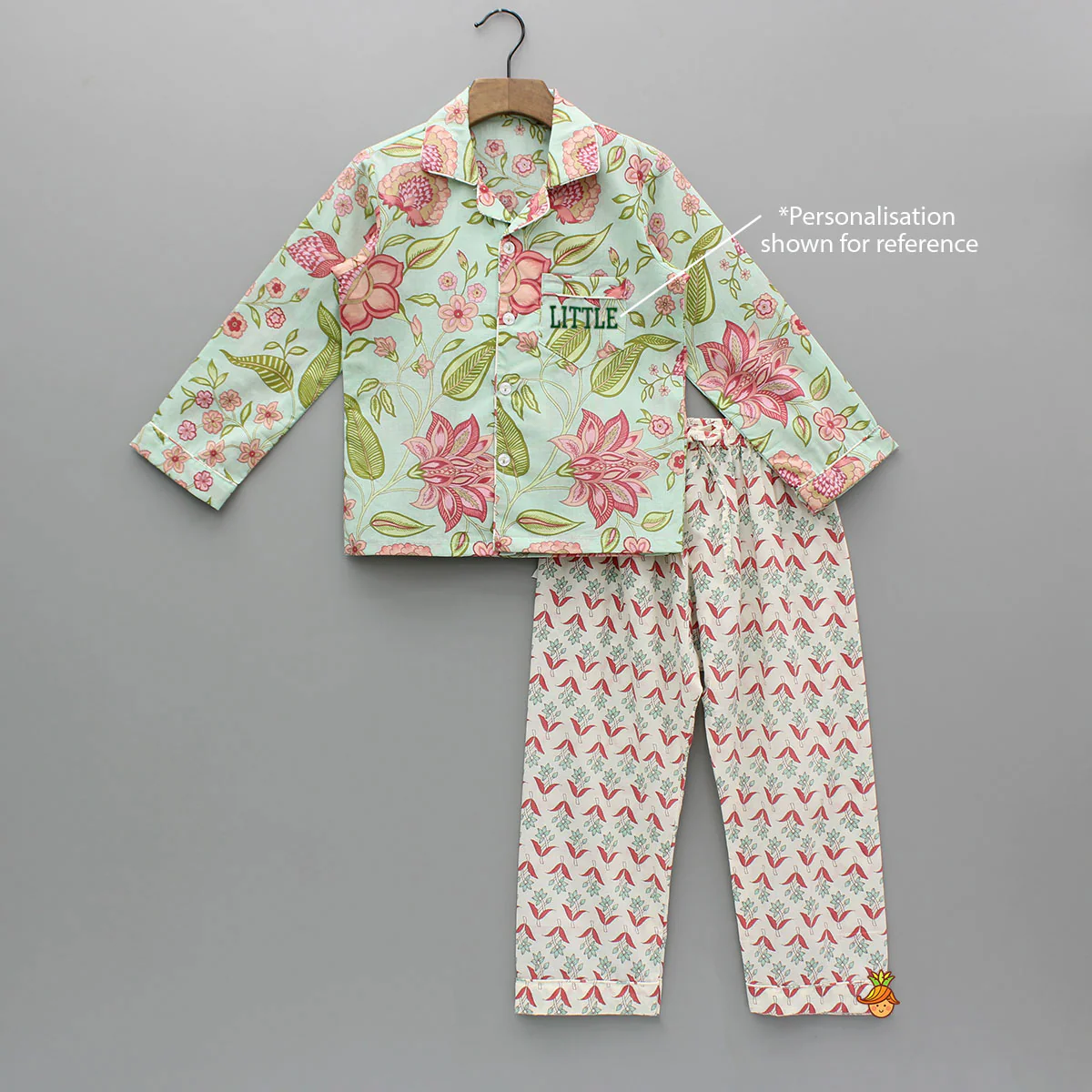 Floral Printed Notch Collar Top And Pyjama - Image 6
