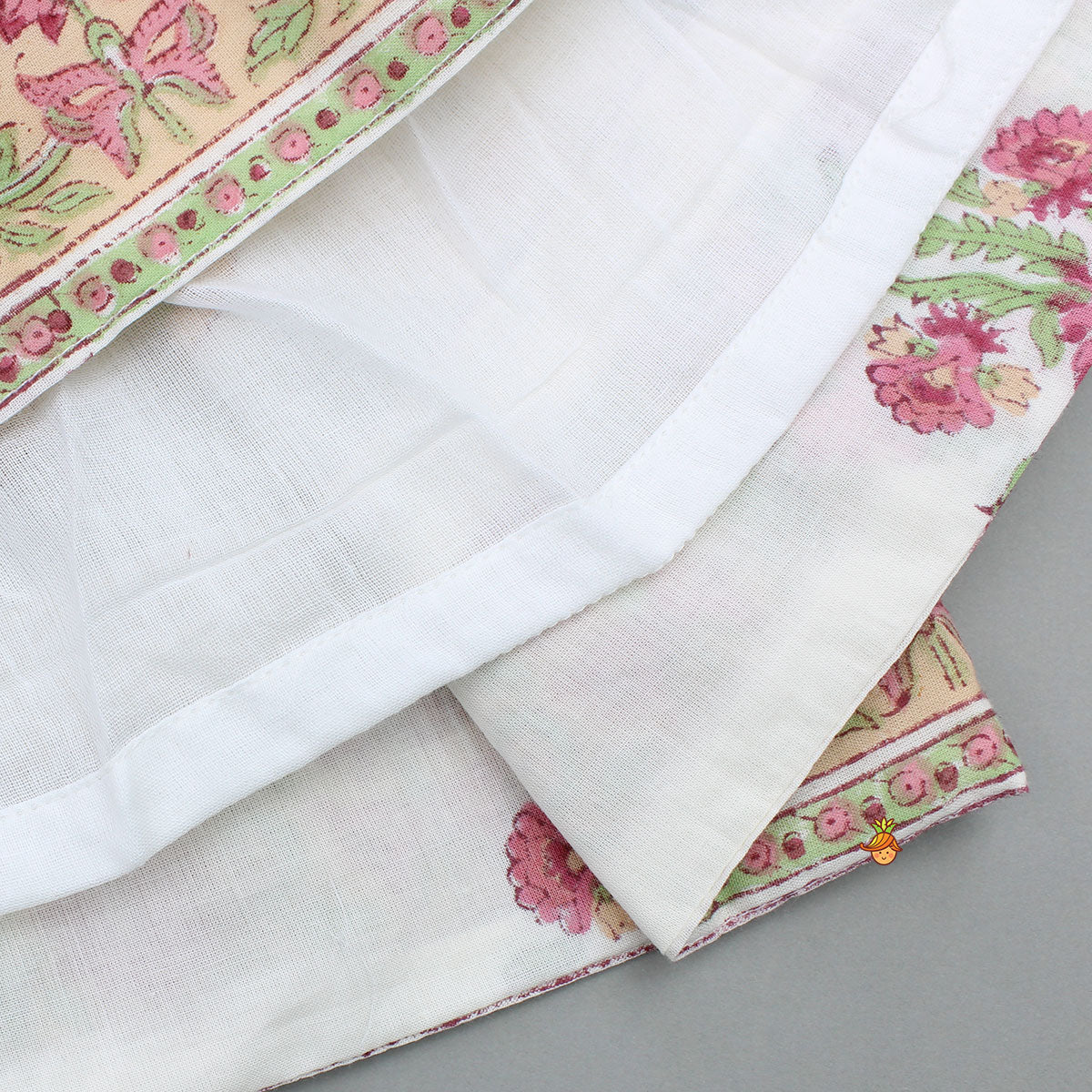 Floral Printed Stylish Front Cut Kurti And Lehenga - Image 6