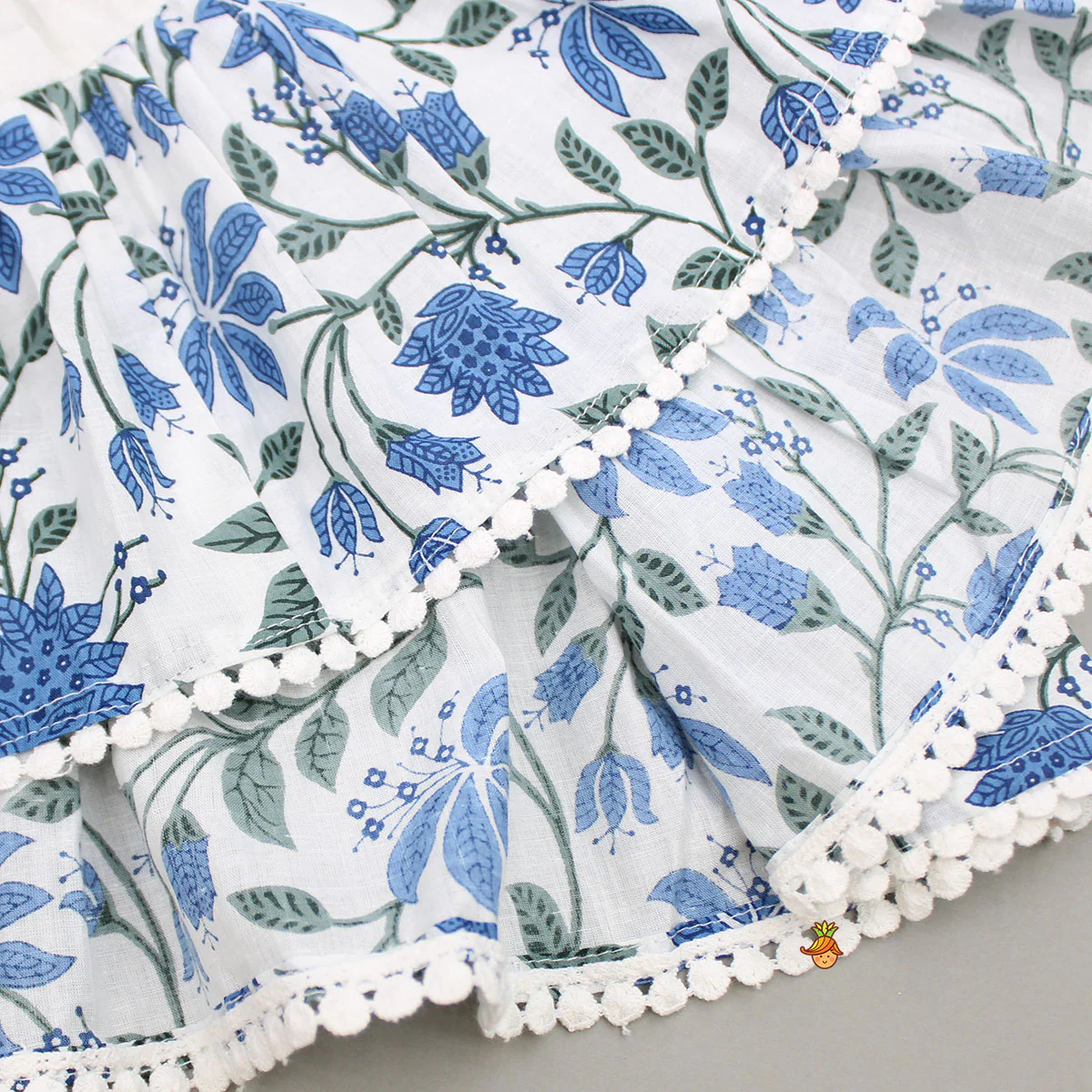 Floral Printed Top And Layered Lehenga - Image 6