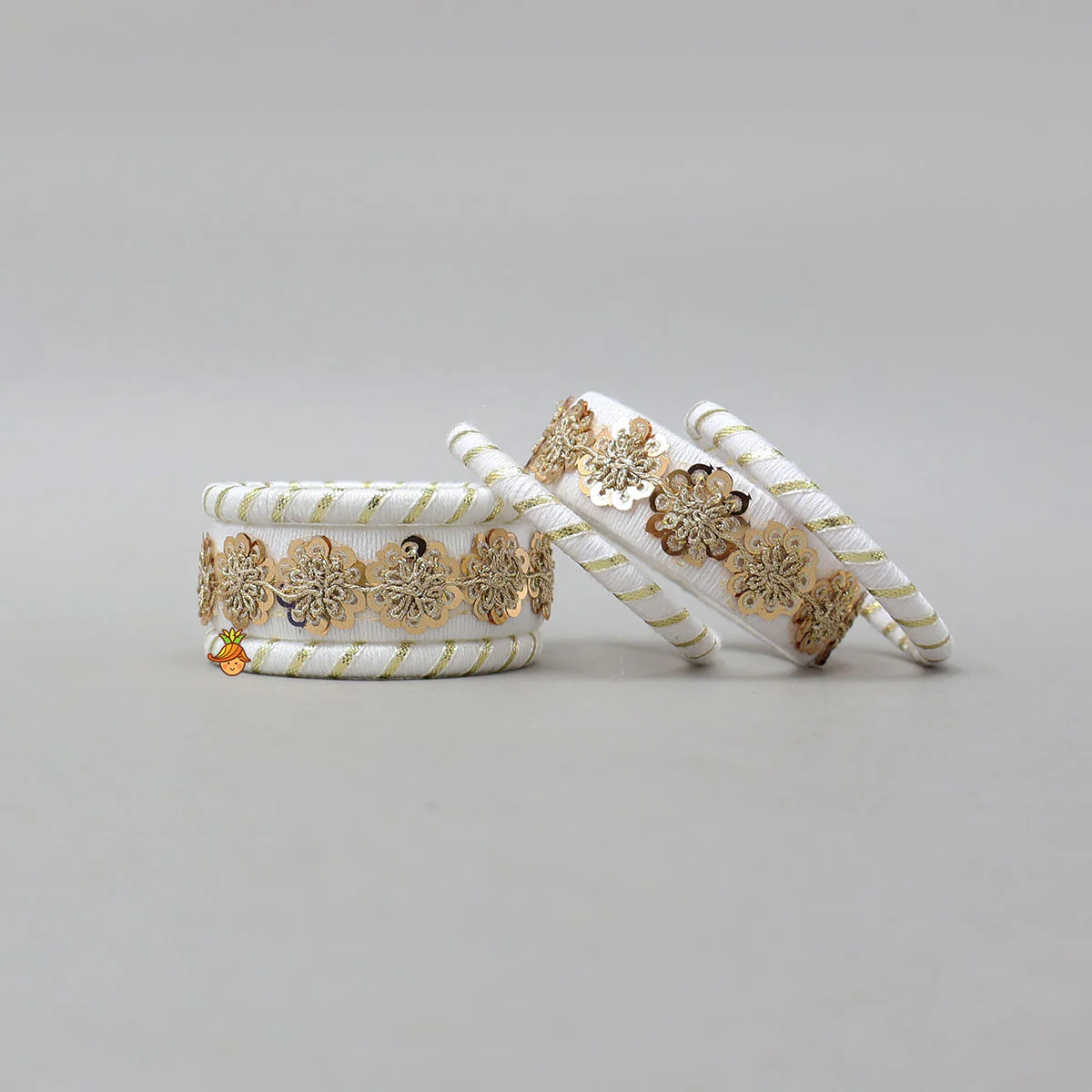 Floral Sequins-Detailed Beautiful Thread Bangles - Image 2