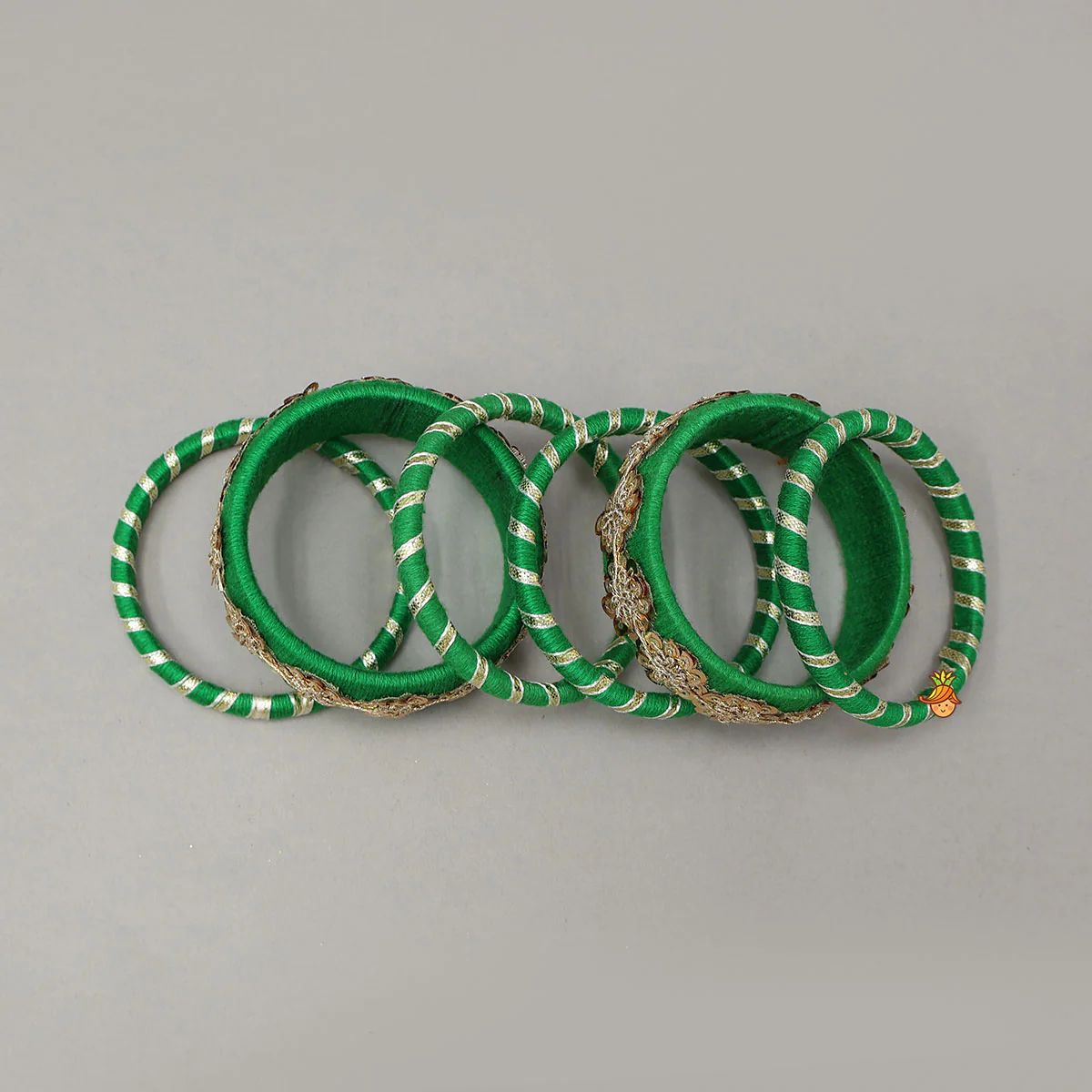 Floral Sequins-Detailed Thread Bangles - Image 3