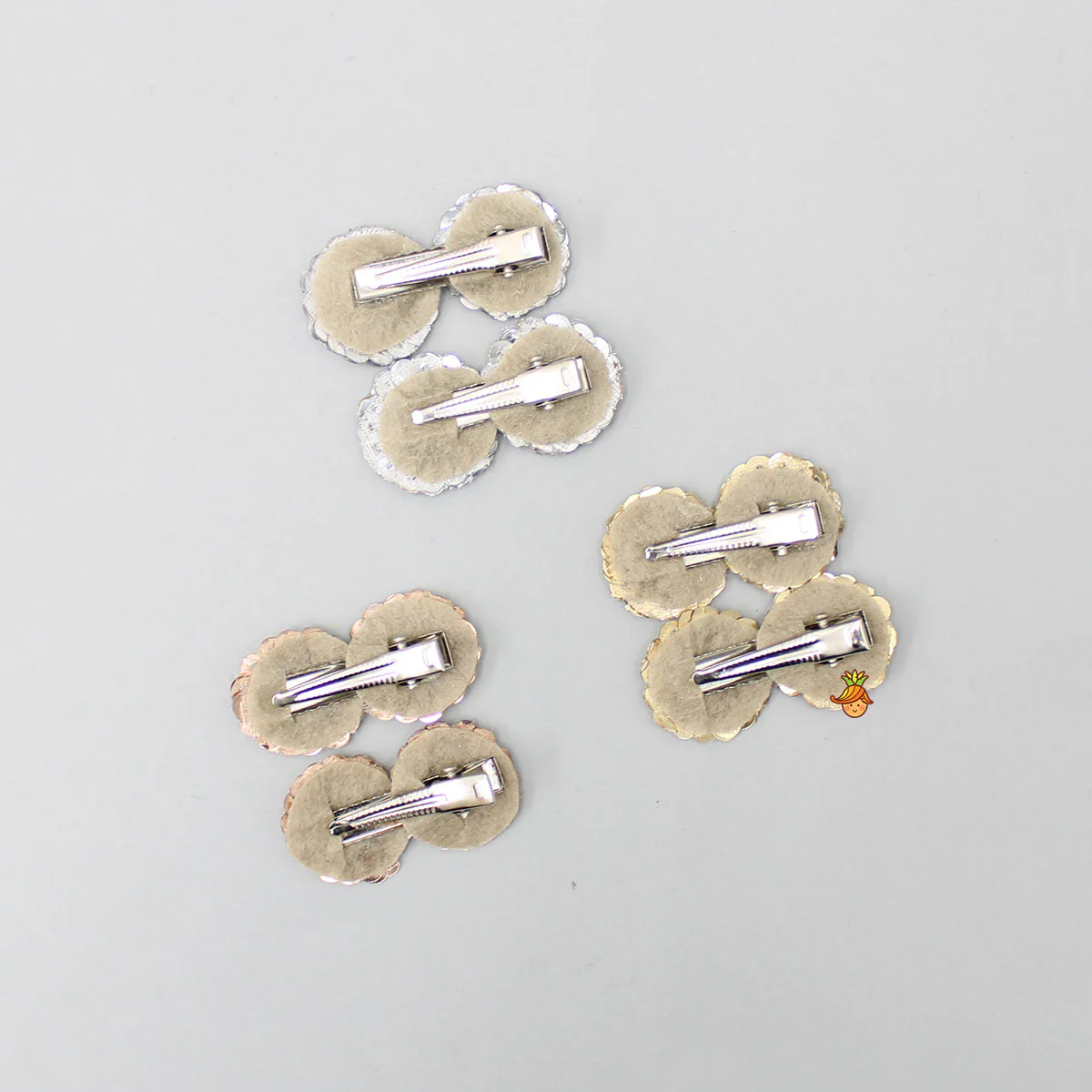 Floral Sequins Hair Clip - Set Of 3 - Image 2