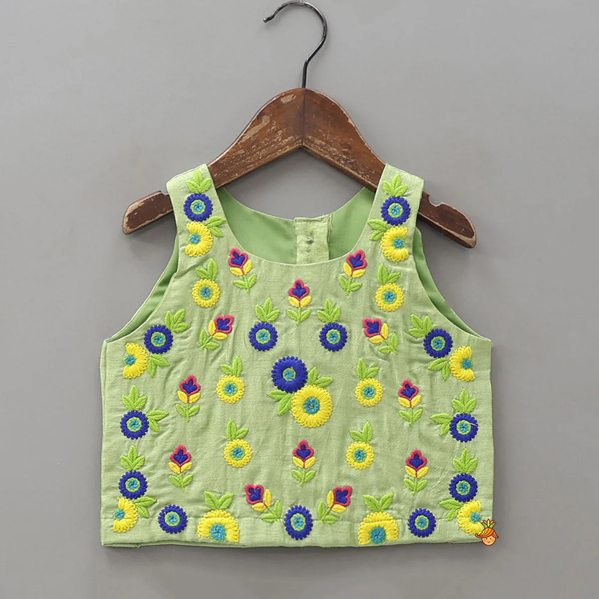 Floral Thread Embroidered Sleeveless Crop Top And Flared Palazzo - Image 3