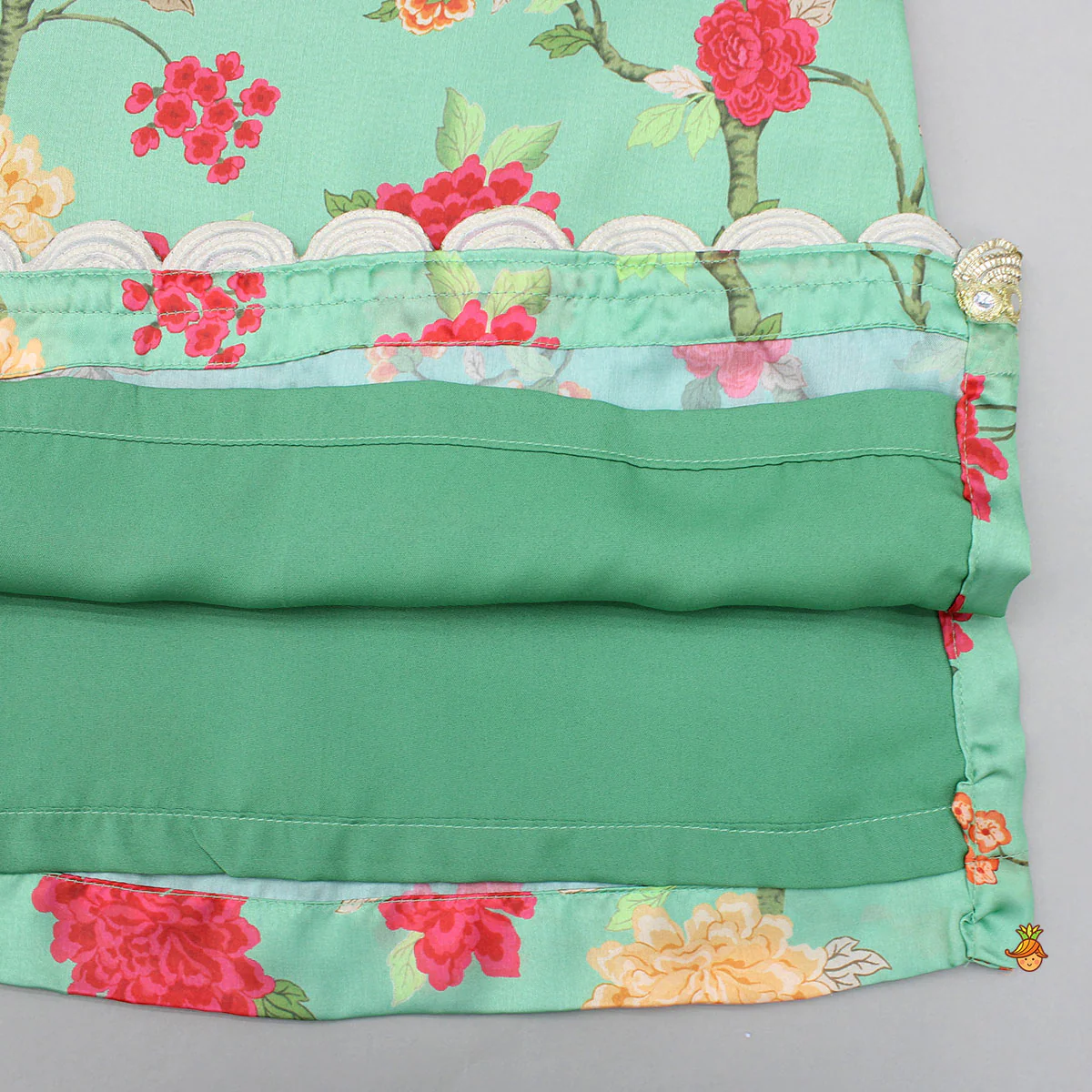 Floral Tie Up Kurti With Matching Sharara And Dupatta - Image 6