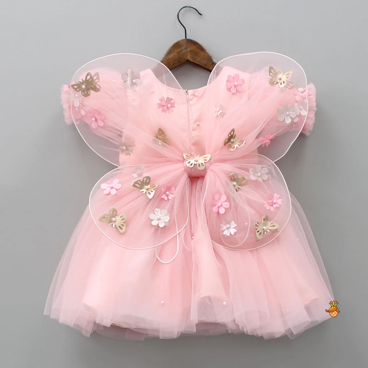 Flower Enhanced Butterfly Wings Dress With Head Band - Image 2