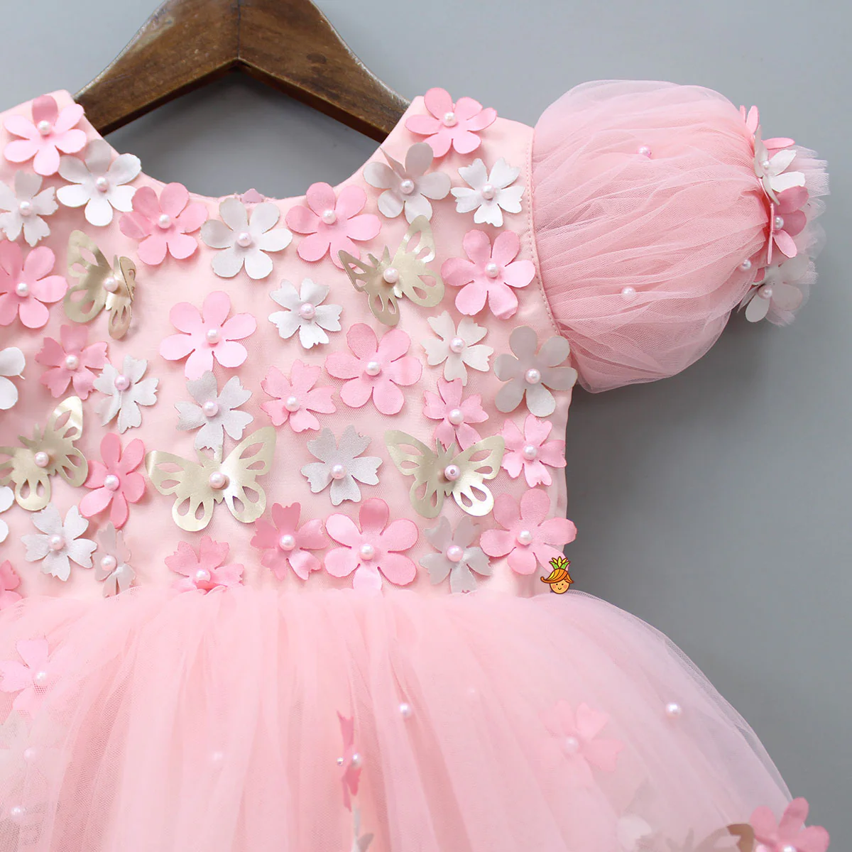 Flower Enhanced Butterfly Wings Dress With Head Band - Image 5