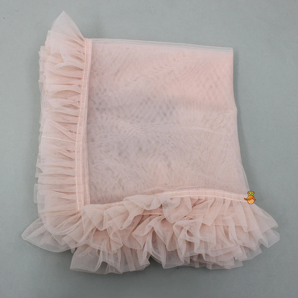 Frill-Enhanced Neckline Embroidered Top With Lehenga And Net Dupatta - Image 8