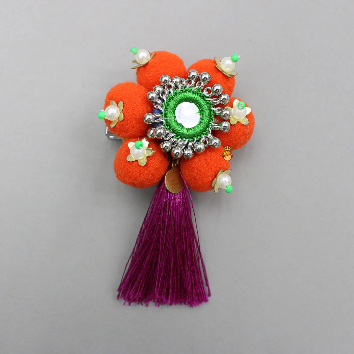 Fringe Detailed Multicolour Hair Clip - Image 3