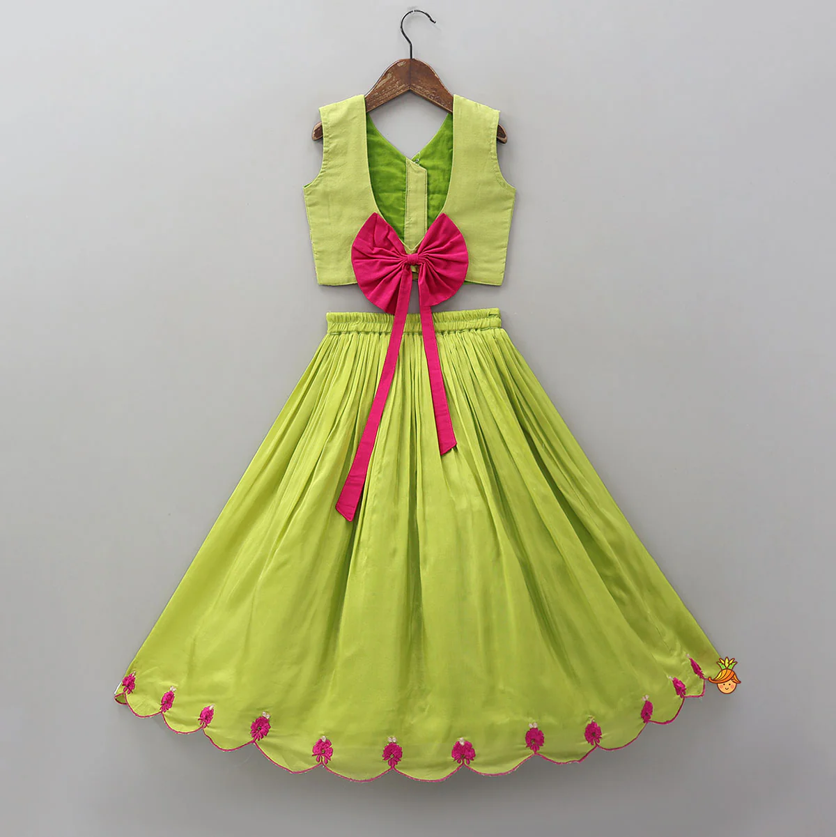 Front-Open Zari Embroidered Top And Lehenga - Image 2