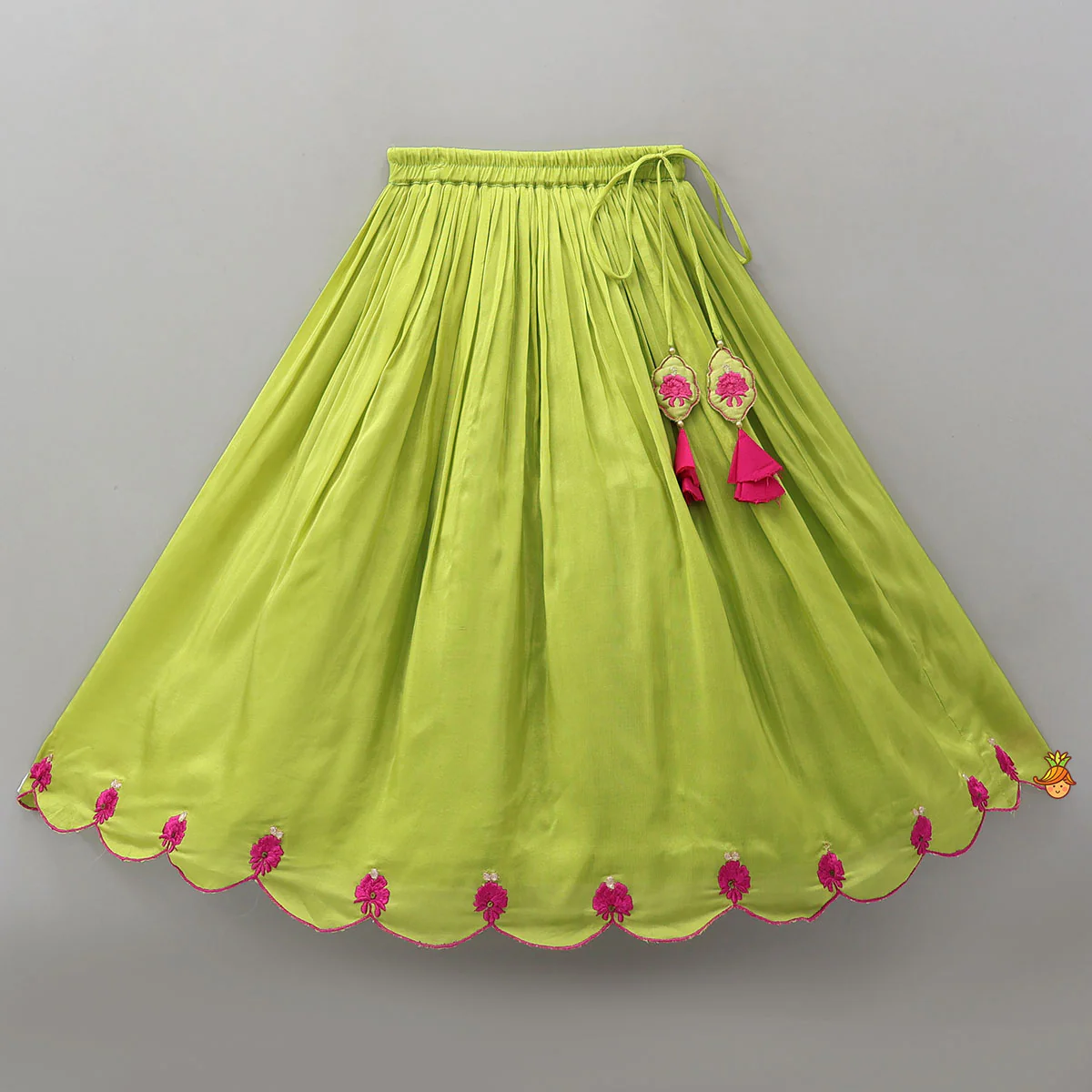 Front-Open Zari Embroidered Top And Lehenga - Image 4