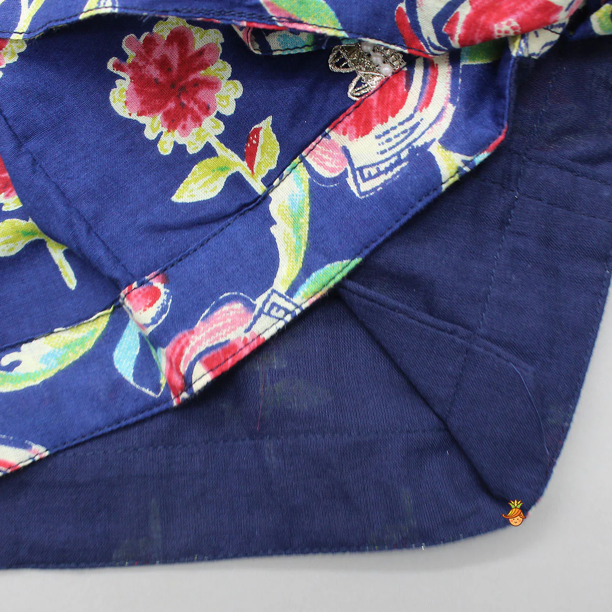 Front-Open Floral Printed Top And Lehenga With Matching Dupatta - Image 6
