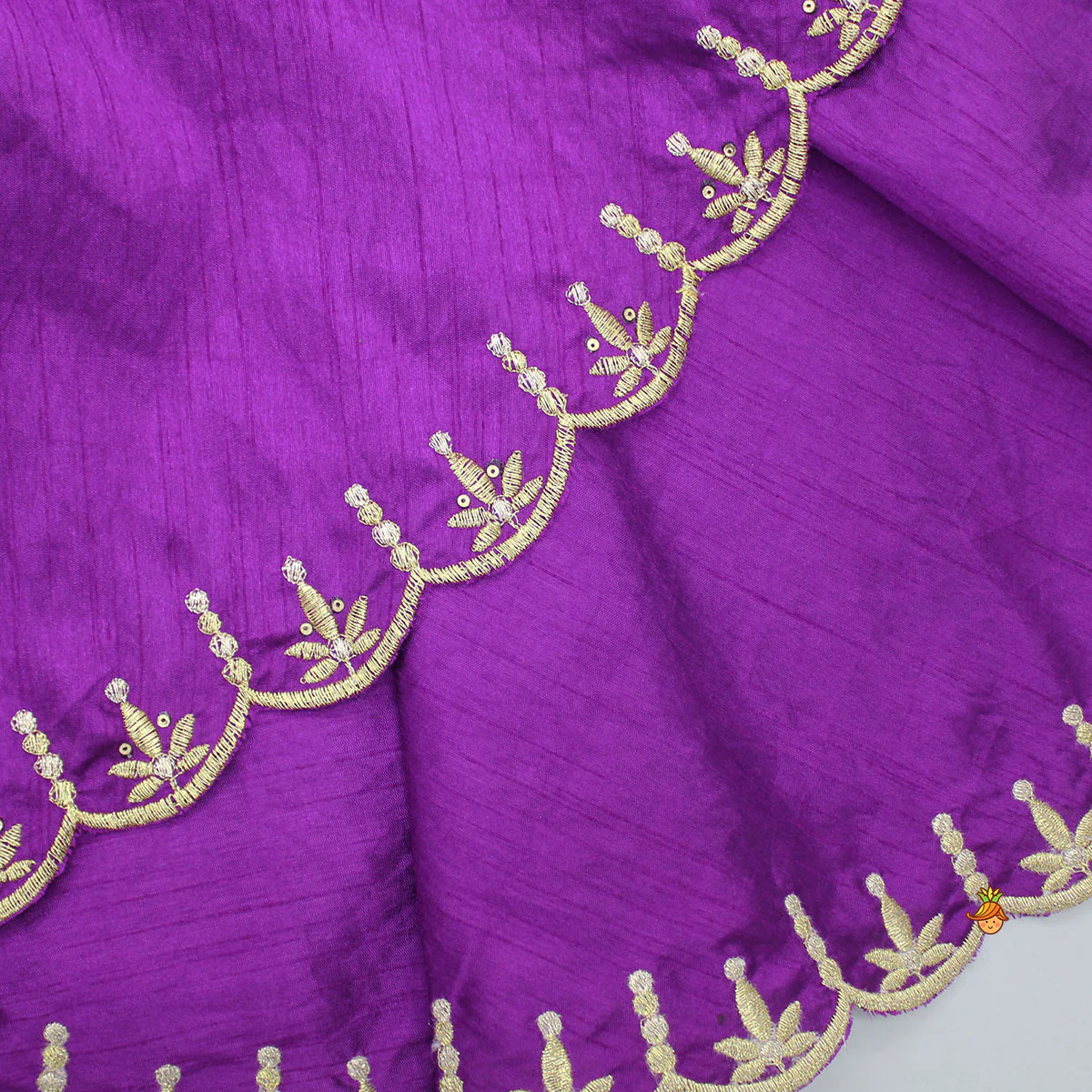 Front Open Purple High Low Top And Lurex Striped Palazzo - Image 5