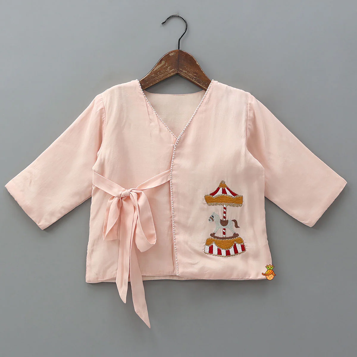 Front Open Tie-Up Top And Palazzo Pant - Image 3