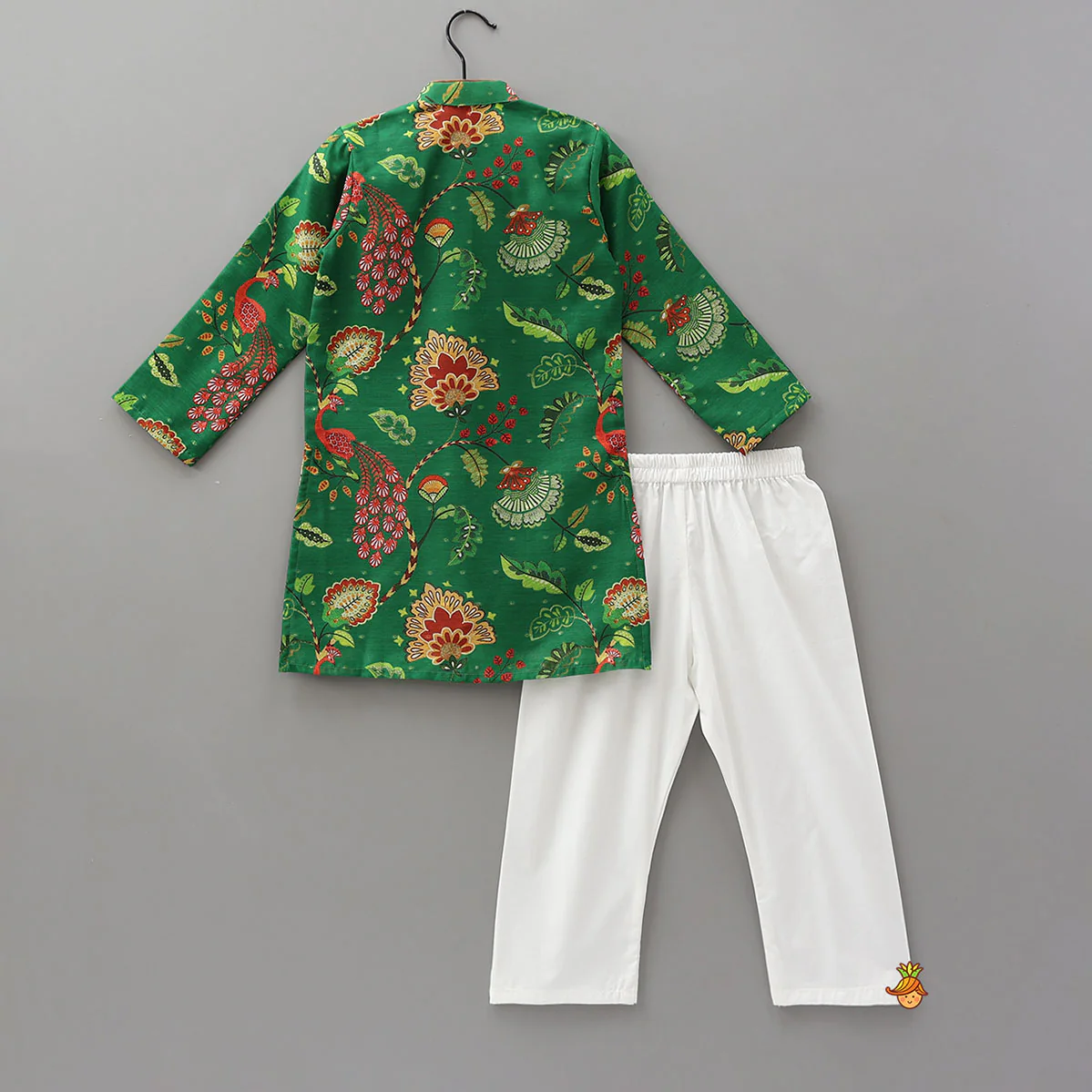 Front Placket Floral Printed Kurta With Pyjama - Image 2