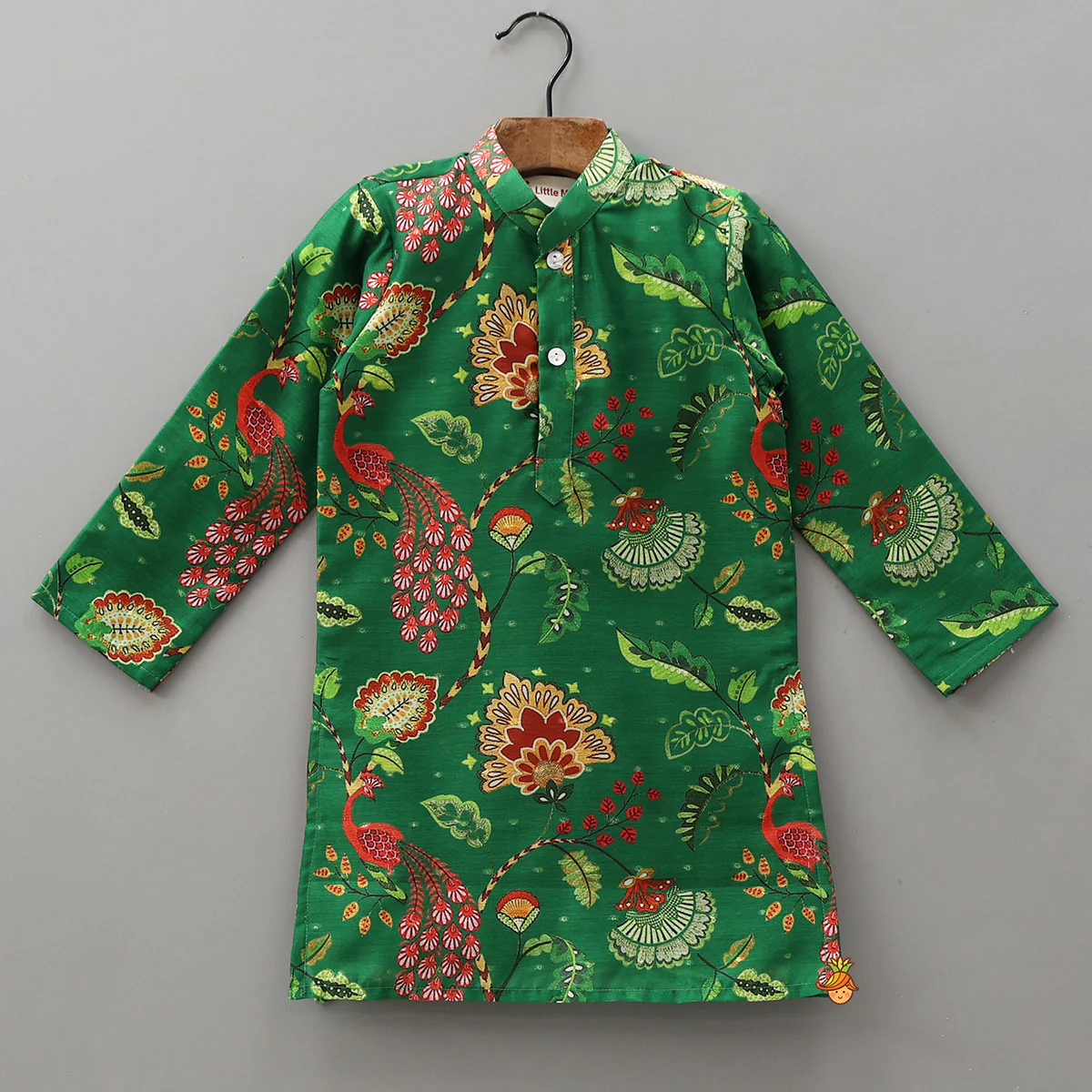 Front Placket Floral Printed Kurta With Pyjama - Image 3