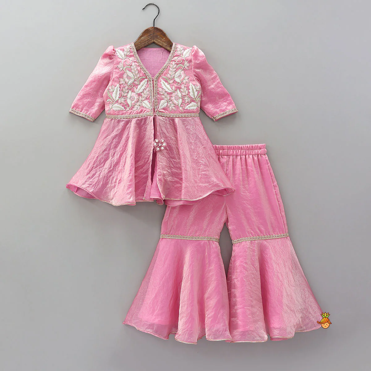 Front Slit Sheen Kurti And Sharara