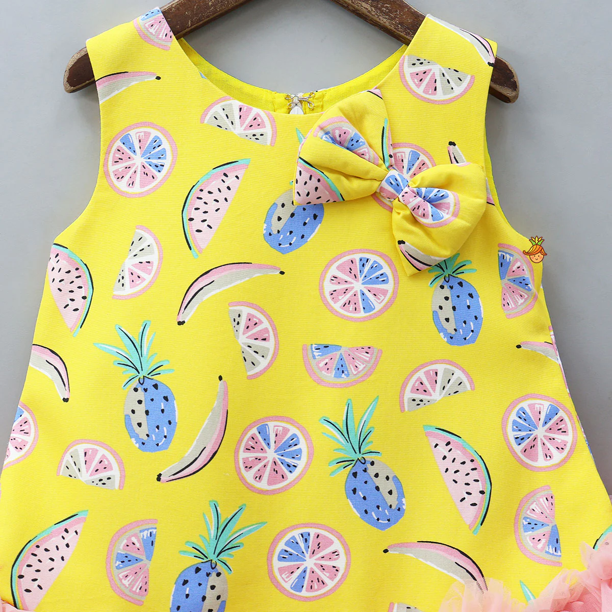 Fruit Printed Dress With Ruffle Hem - Image 3
