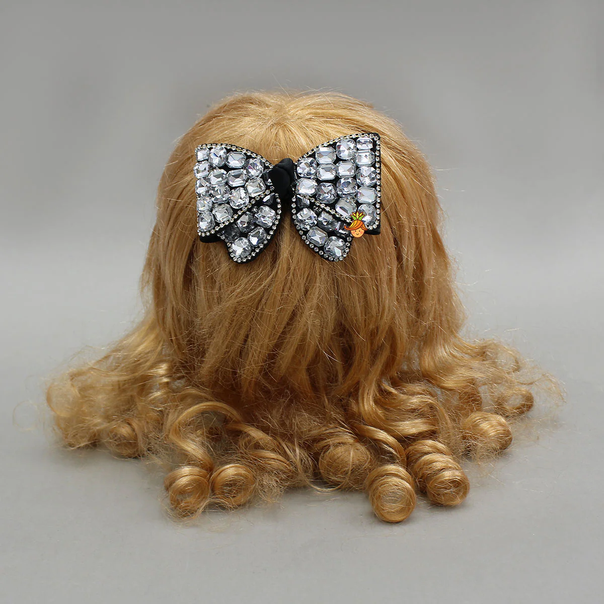 Glass Crystal Beads Embellished Bow Hair Clip - Image 4