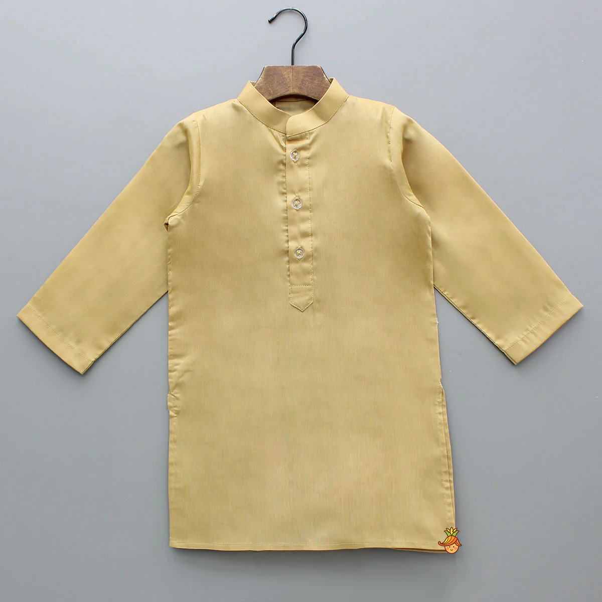 Golden Kurta With Multicolor Brocade Jacket And Pyjama - Image 4