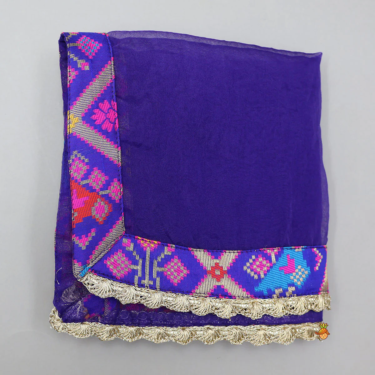 Gorgeous Embroidered Top And Brocade Lehenga With Matching Net Dupatta And Brocade Potli Bag - Image 8
