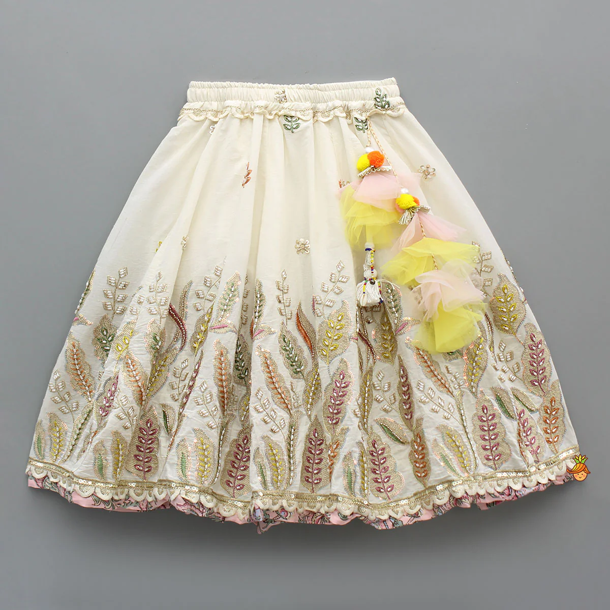 Gorgeous Embroidered Yellow Top With Embroidered Lehenga And Dupatta - Image 5