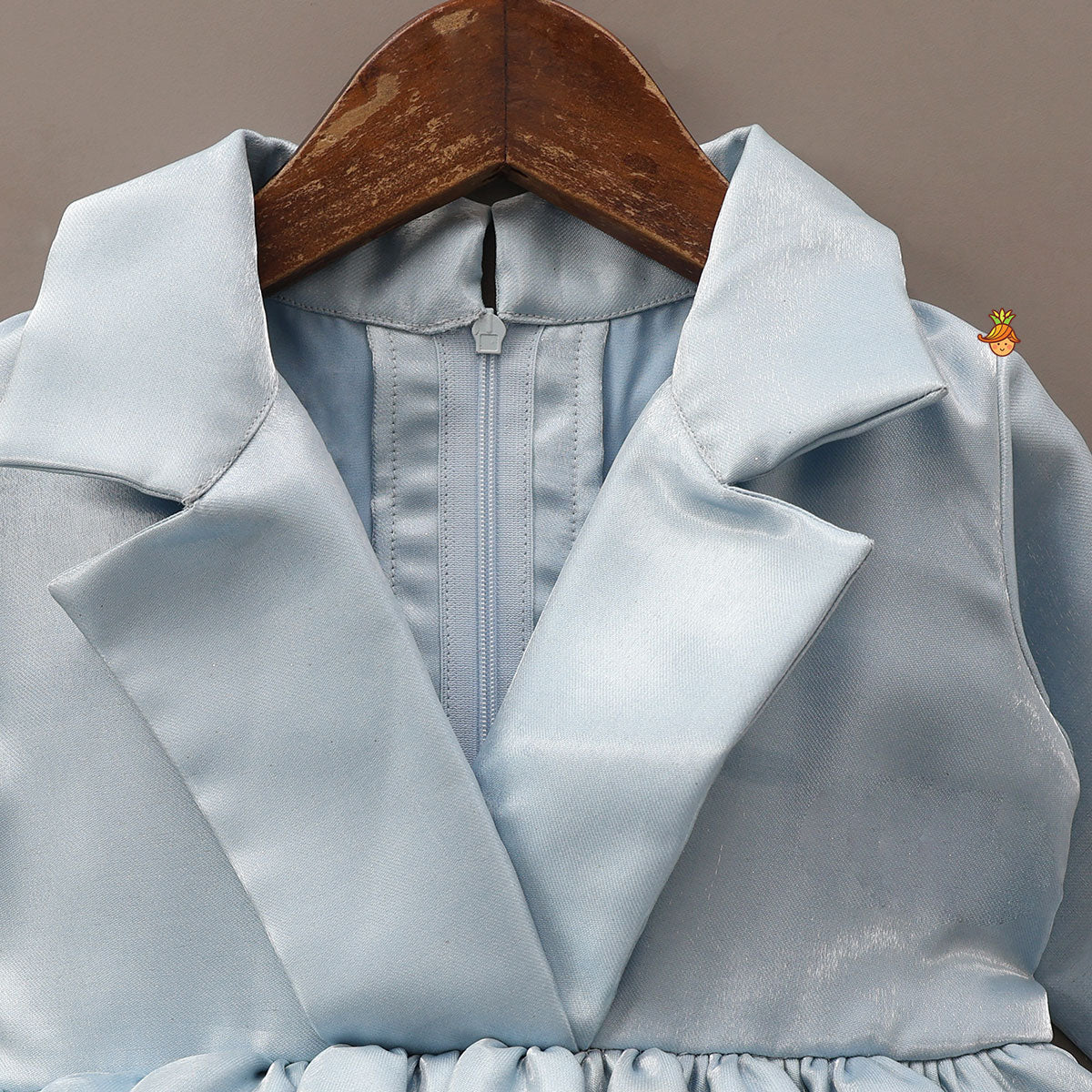 Gorgeous Sheen Collar Neck Bow Adorned Layered Ruffle Dress - Image 3